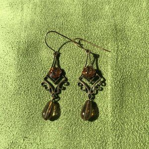 Amber-colored Chandelier Earrings